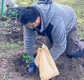 Photo 4: Planting the native honey-producing saplings.