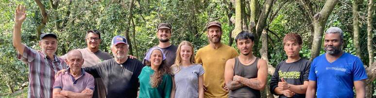 Photo 7: With the team of the Chilean Forestry Institute at Satsang farm.